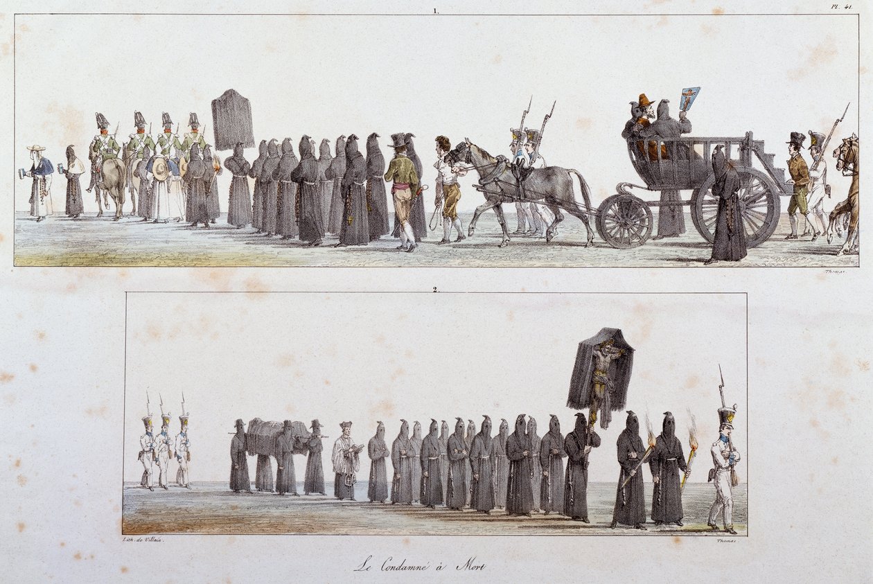 Odsouzen k smrti Antoine Jean-Baptiste Thomas (1791-1834), akvarel od Antoine Jean Baptiste Thomas