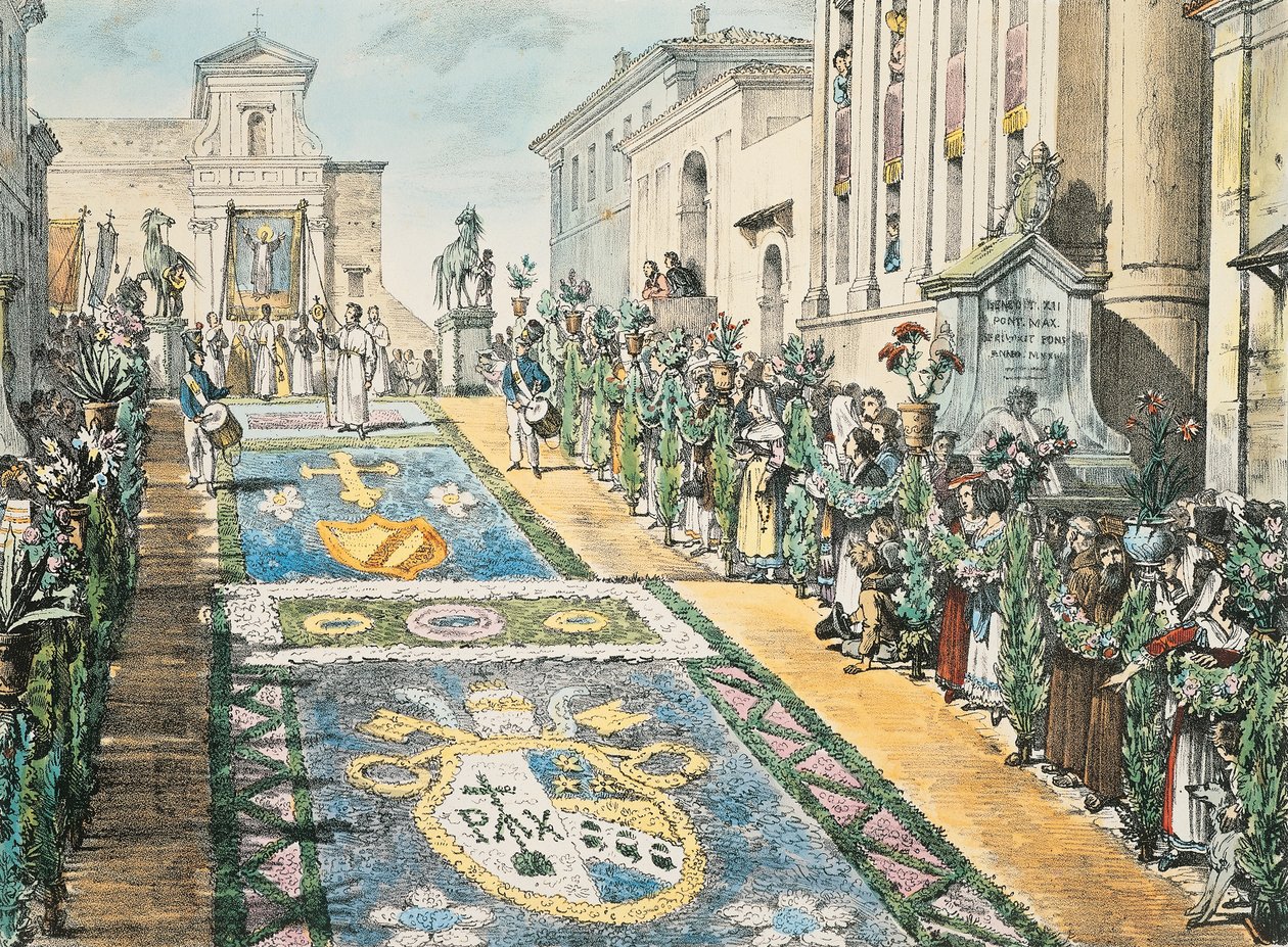 Květinová výstava, Genzano v roce 1817 od Antoine Jean Baptiste Thomas