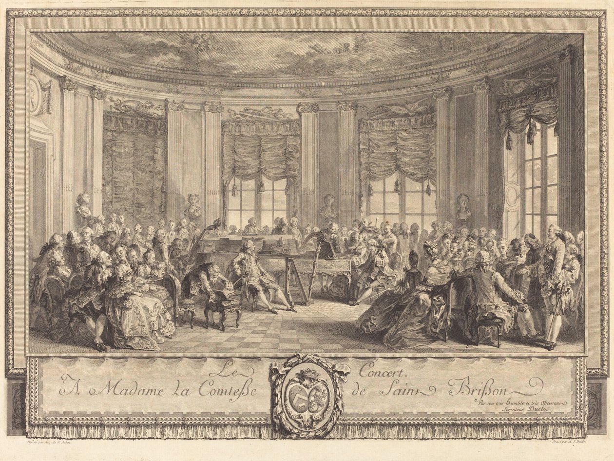 Koncert od Antoine Jean Duclos after Augustin de Saint Aubin