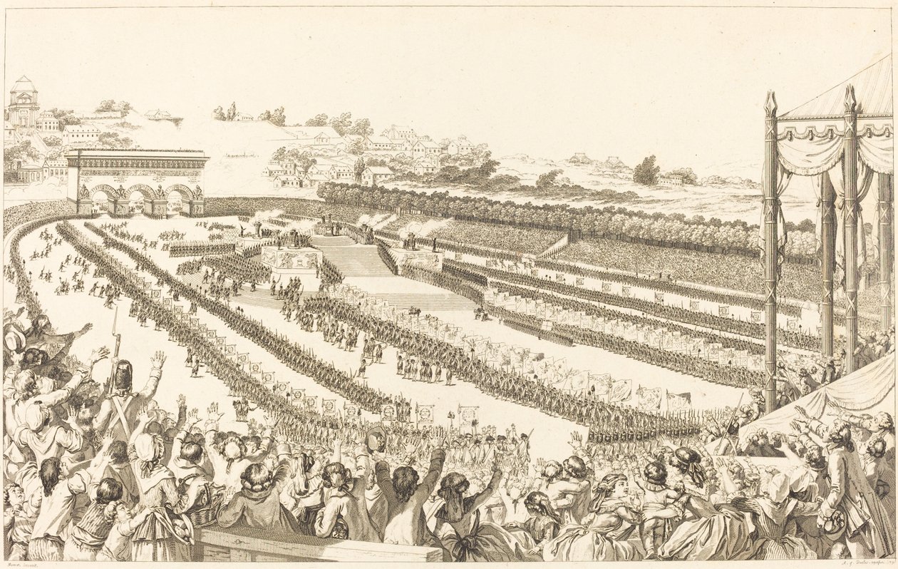 Federace Generale de Francais na Champ de Mars 14. července 1790 od Antoine Jean Duclos after Charles Monnet