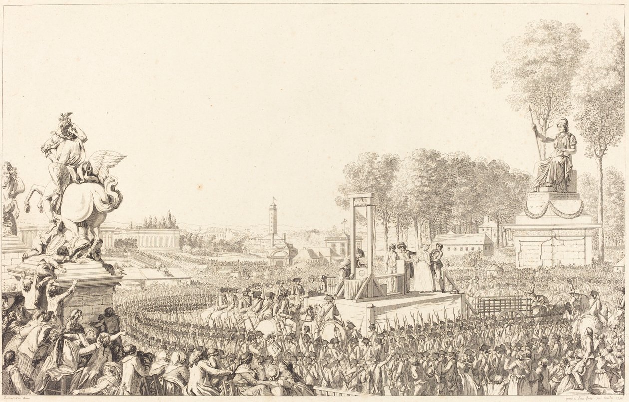 Den 16. října 1793, smrt Marie-Antoinetty od Antoine Jean Duclos after Charles Monnet