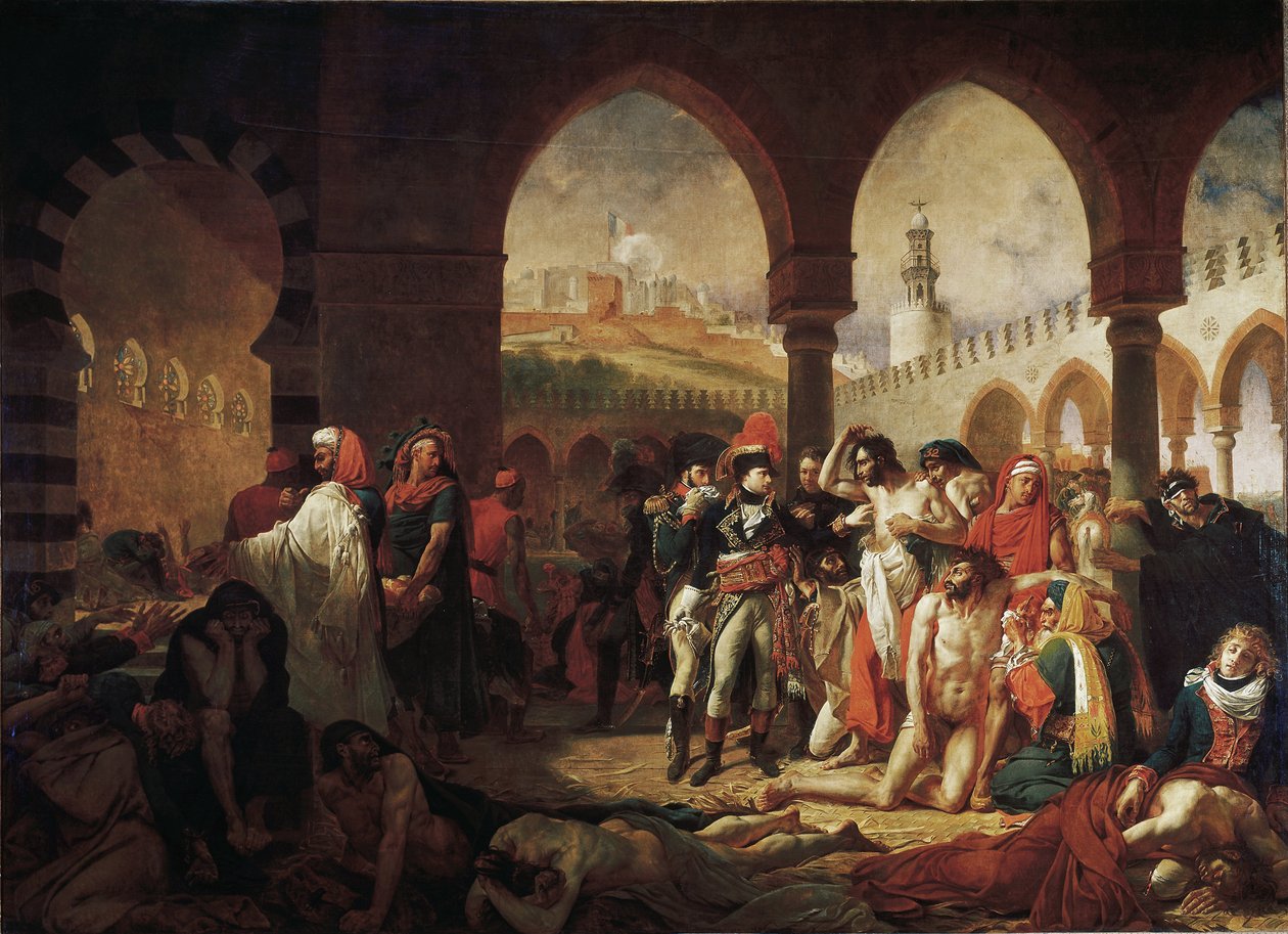 Bonaparte Na návštěvě u obětí moru v Jaffě (olej na plátně od Antoine Jean Gros