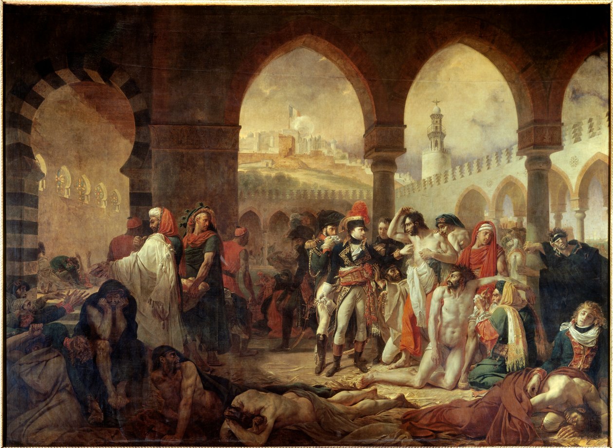 Kampaň (expedice) do Egypta (1798-1801): „“ Napoleon Bonaparte (1769-1821) Návštěva Pestiferes z Jaffy dne 11/03/1799““ Obraz Antoine Jean Gros (1771-1835) 1804 Ne. 5,23x7,15 m - Egyptské tažení (1798-1801): Napoleon Bonaparte (1798-1801) 6 od Antoine Jean Gros