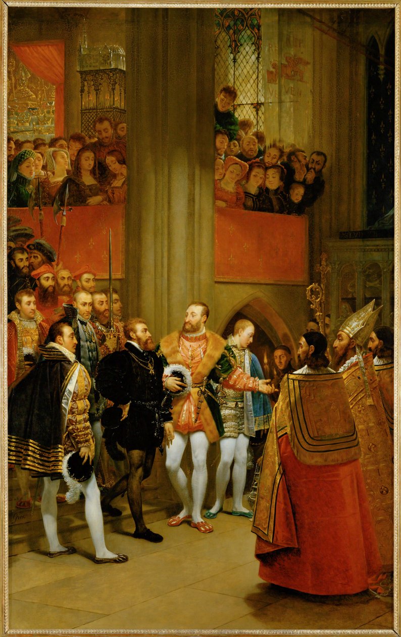Přijetí císaře Karla V. králem Františkem I. v opatství Saint Denis ... od Antoine Jean Gros
