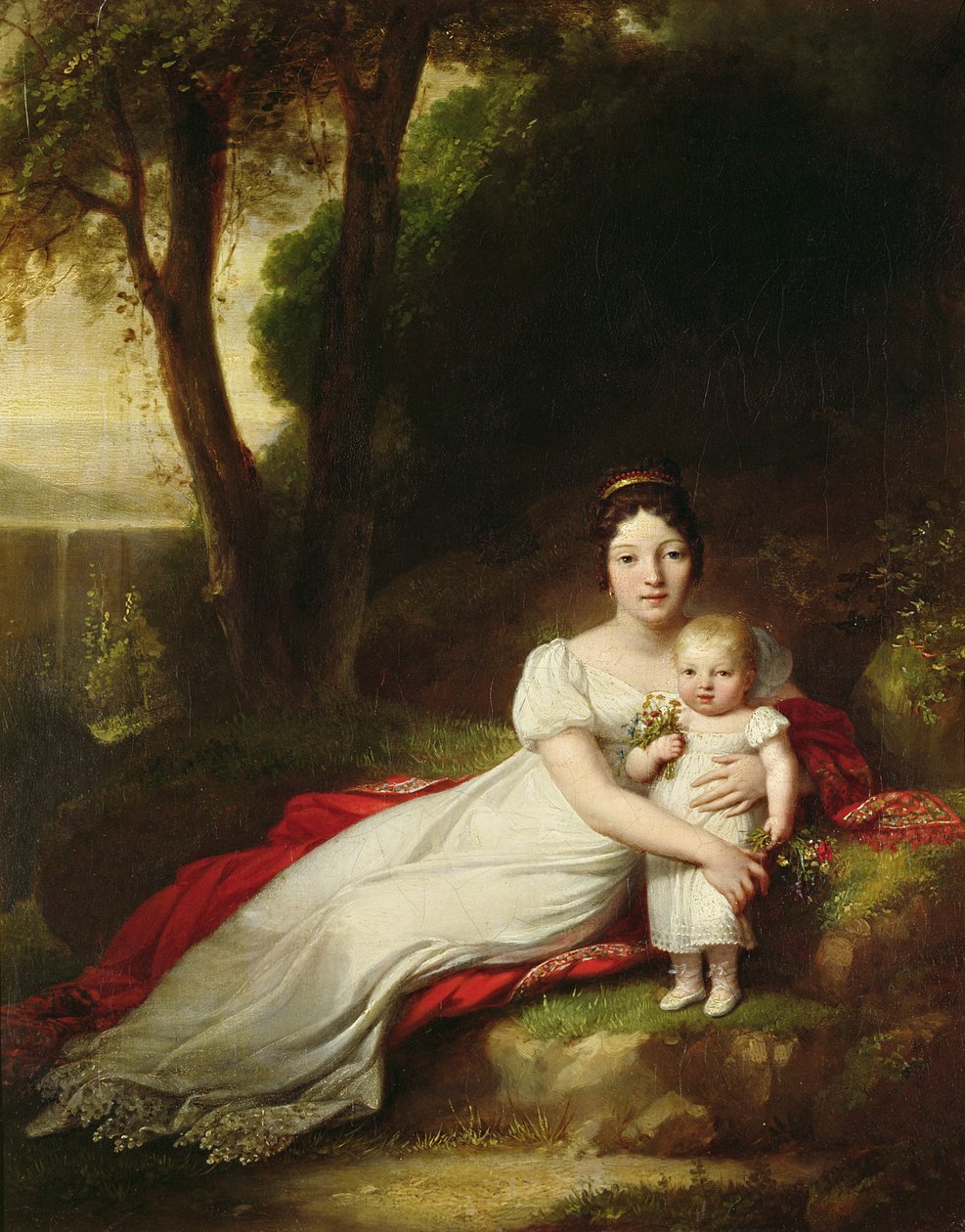 Hortense Eugenie de Beauharnais (1783-1837), královna Holandska, se svým synem Charlesem Louisem Napoleonem Bonapartem (1808-73), budoucím Napoleonem III. od Antoine Jean Gros