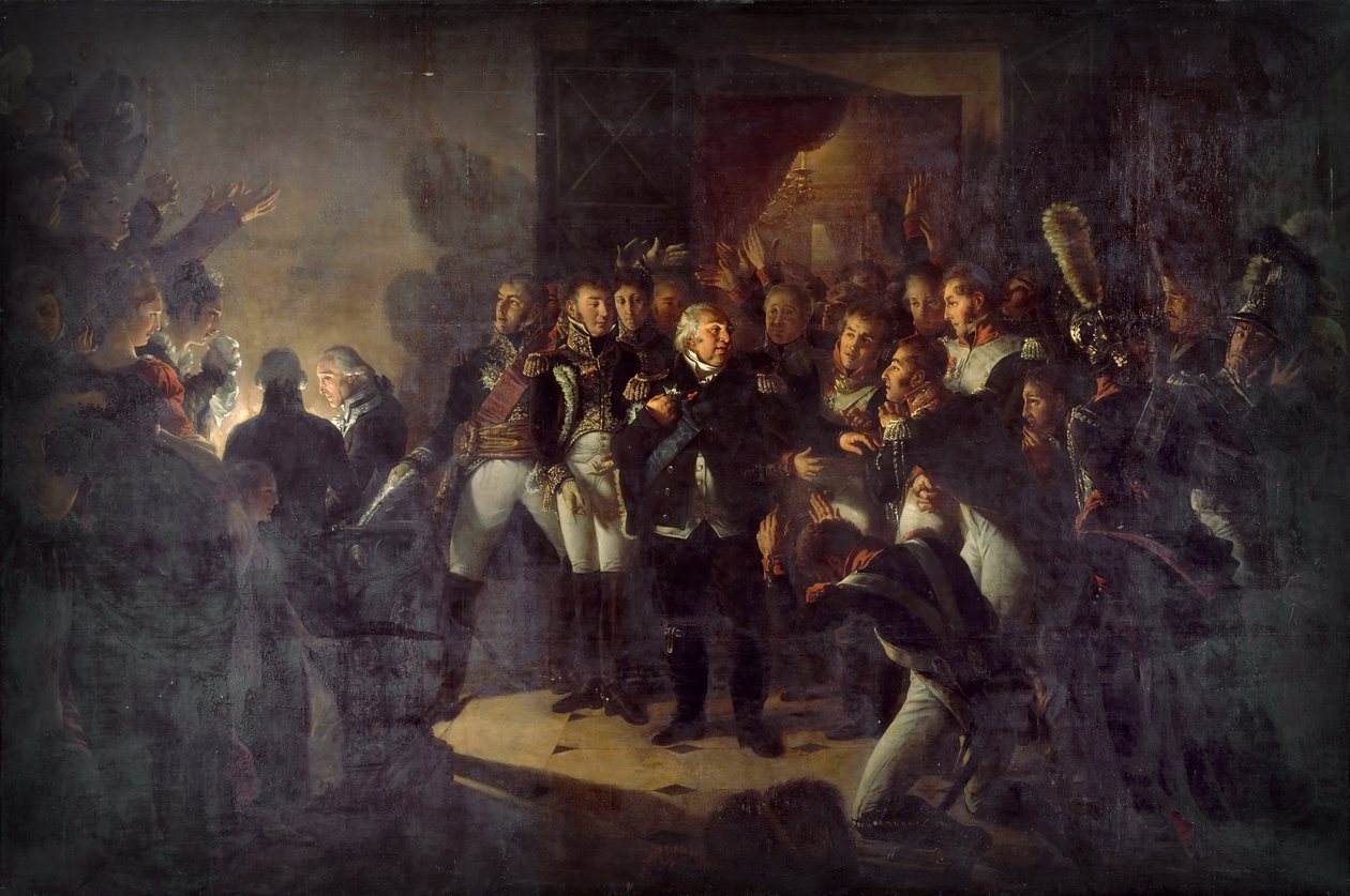 Ludvík XVIII opustil Tuileries v noci 20. března 1815 od Antoine Jean Gros