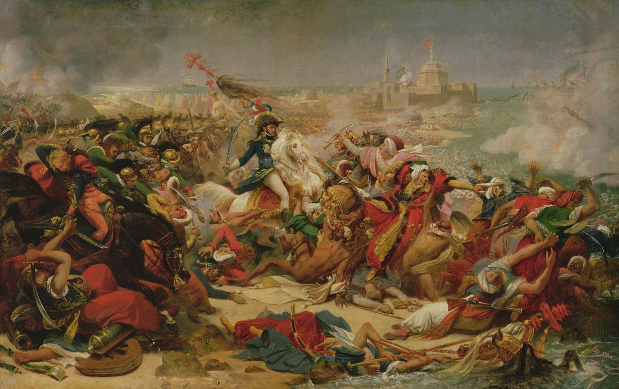 Murat poráží tureckou armádu u Aboukiru dne 25. července 1799, kolem roku 1805 (olej na plátně připevněném na palubě) od Antoine Jean Gros