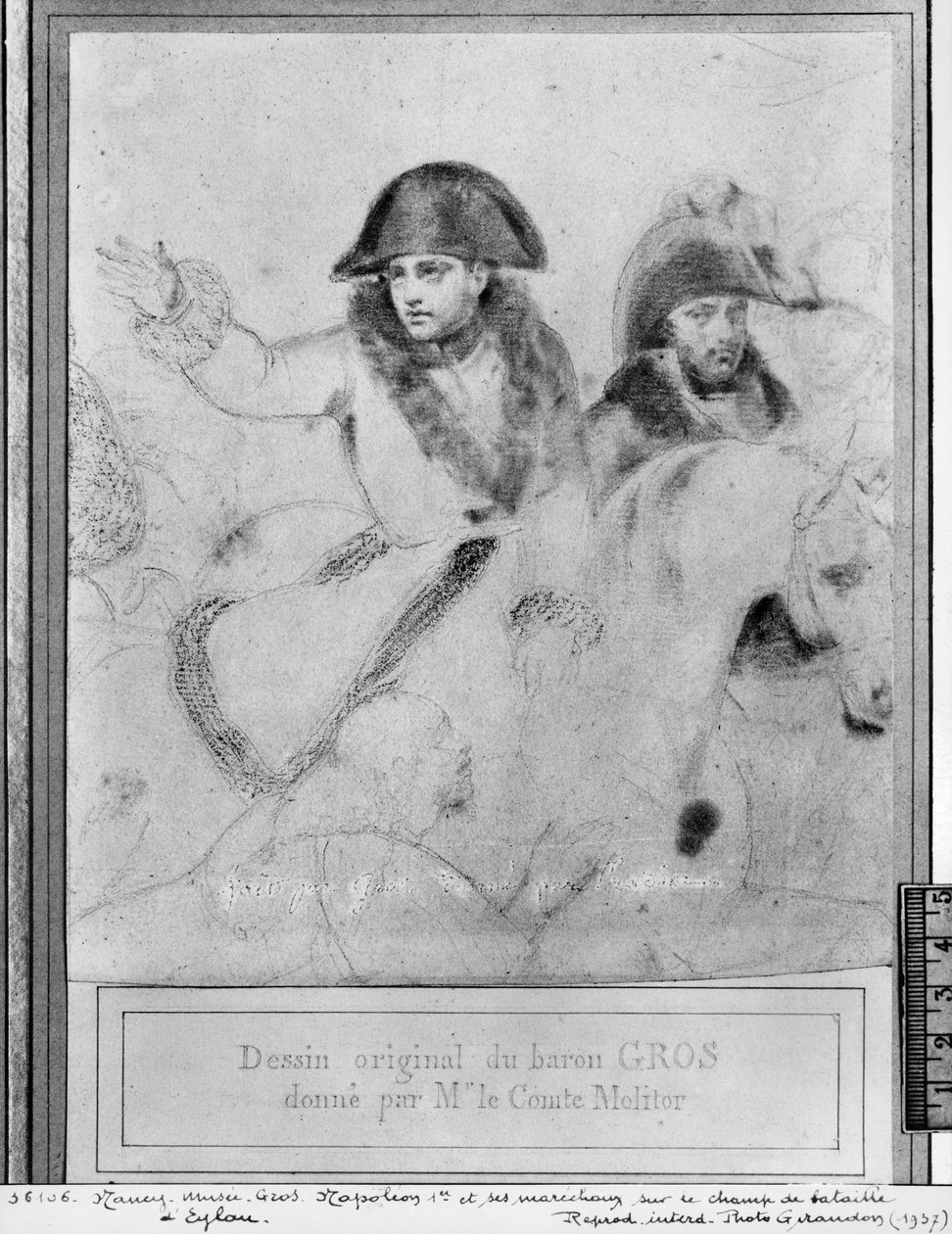 Napoleon na bitevním poli u Eylau, kolem 1807-08 (pierre noire na papíře) od Antoine Jean Gros