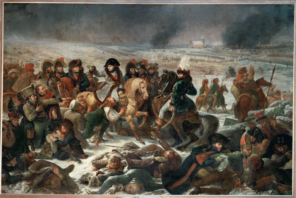 Napoleon na bitevním poli u Eylau, kde 9. února 1807 zvítězila francouzská vojska nad Rusy a Prusy ... od Antoine Jean Gros