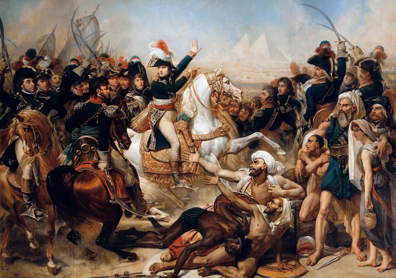 Bonaparte v bitvě u pyramid 21. července 1798 od Antoine Jean Gros Baron