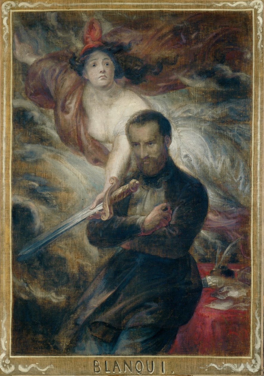 Auguste Blanqui, novinář a revolucionář, člen Komuny v roce 1871 ... (malba na plátně) od Antoine Joseph Wiertz