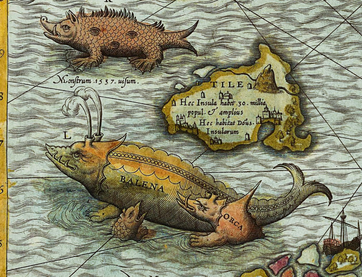 Detail mapy moře (Carta marina) od Olause Magnuse (1490-1557) od Antoine Lafrery