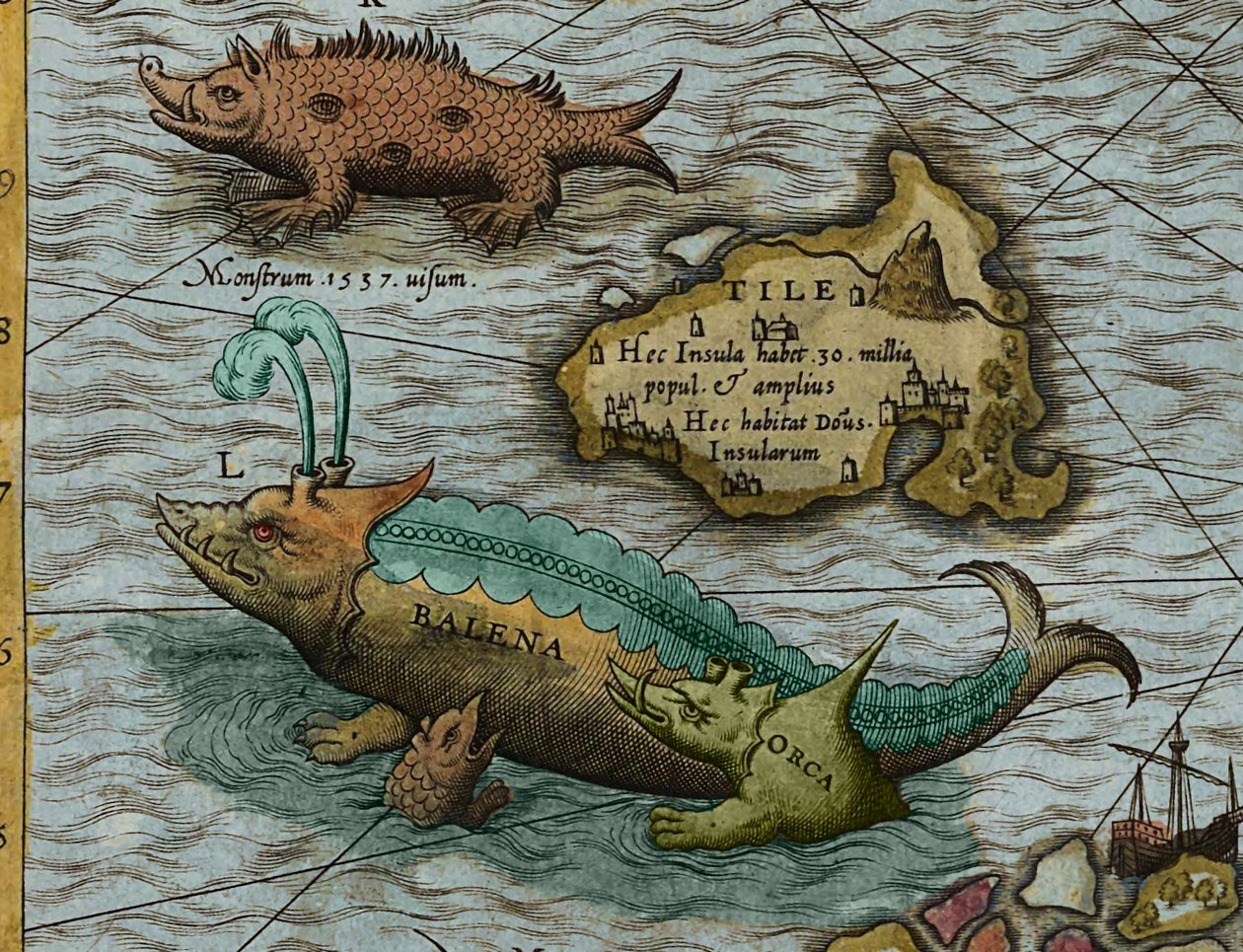 Detail mapy moře (Carta marina) od Olause Magnuse (1490-1557) od Antoine Lafrery
