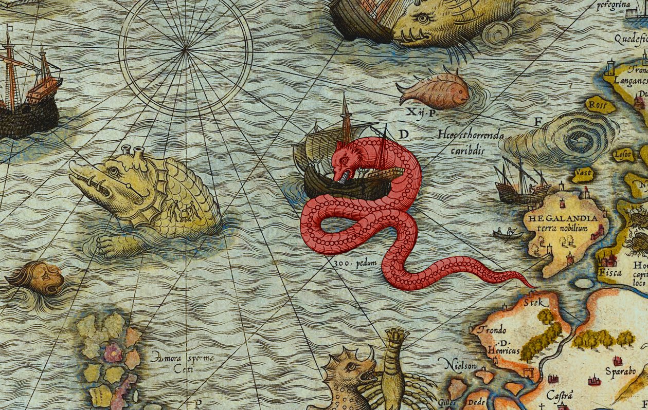 Detail mapy moře (Carta marina) od Olause Magnuse (1490-1557) od Antoine Lafrery