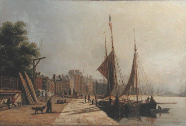 Early Morning Quayside, Le Havre, kolem roku 1853 (olej na plátně) od Antoine Leon Morel Fatio