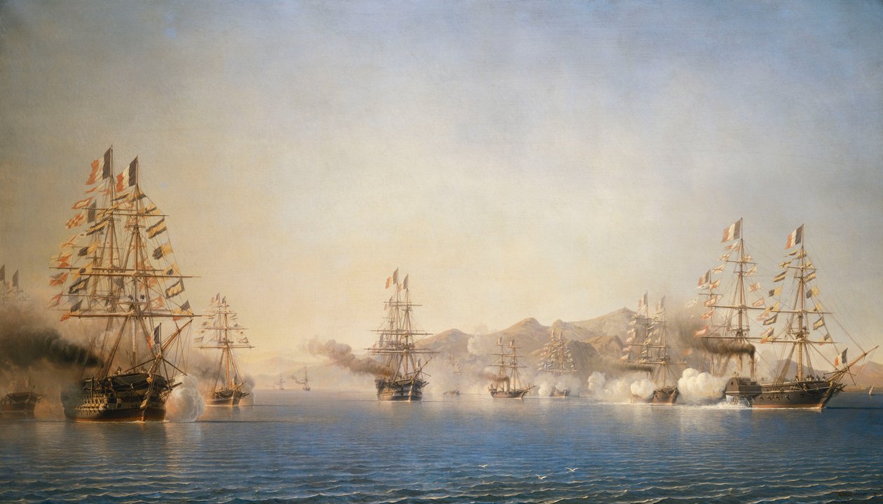 Příjezd na Rade de Toulon prince prezidenta (Napoleon III), 27. září 1852 od Antoine Leon Morel Fatio