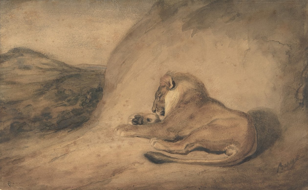 Odpočinek lva, 1810-75. od Antoine Louis Barye