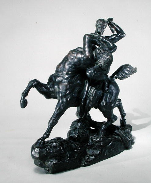 Theseus Combating the Centaur Bienor (bronz) (pohled zepředu) od Antoine Louis Barye