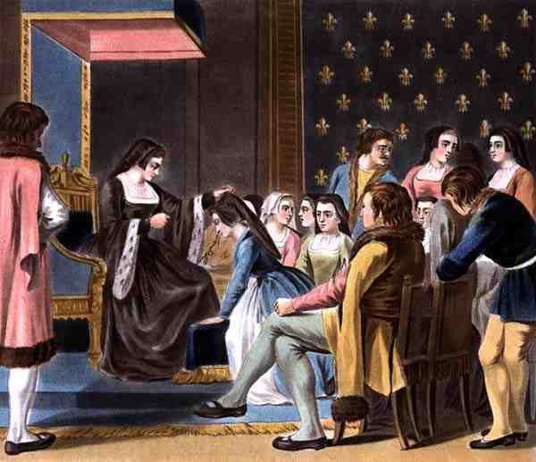 Instituce Řádu františkánských jeptišek od Anny Bretaňské (1477-1514), vyryl Jean Baptiste Morret (fl. 1790-1820) od Antoine Louis Francois (after) Sergent Marceau