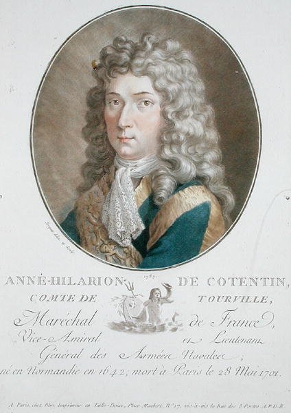 Anne-Hilarion de Cotentin (1642-1701) hrabě z Tourville od Antoine Louis Francois Sergent Marceau