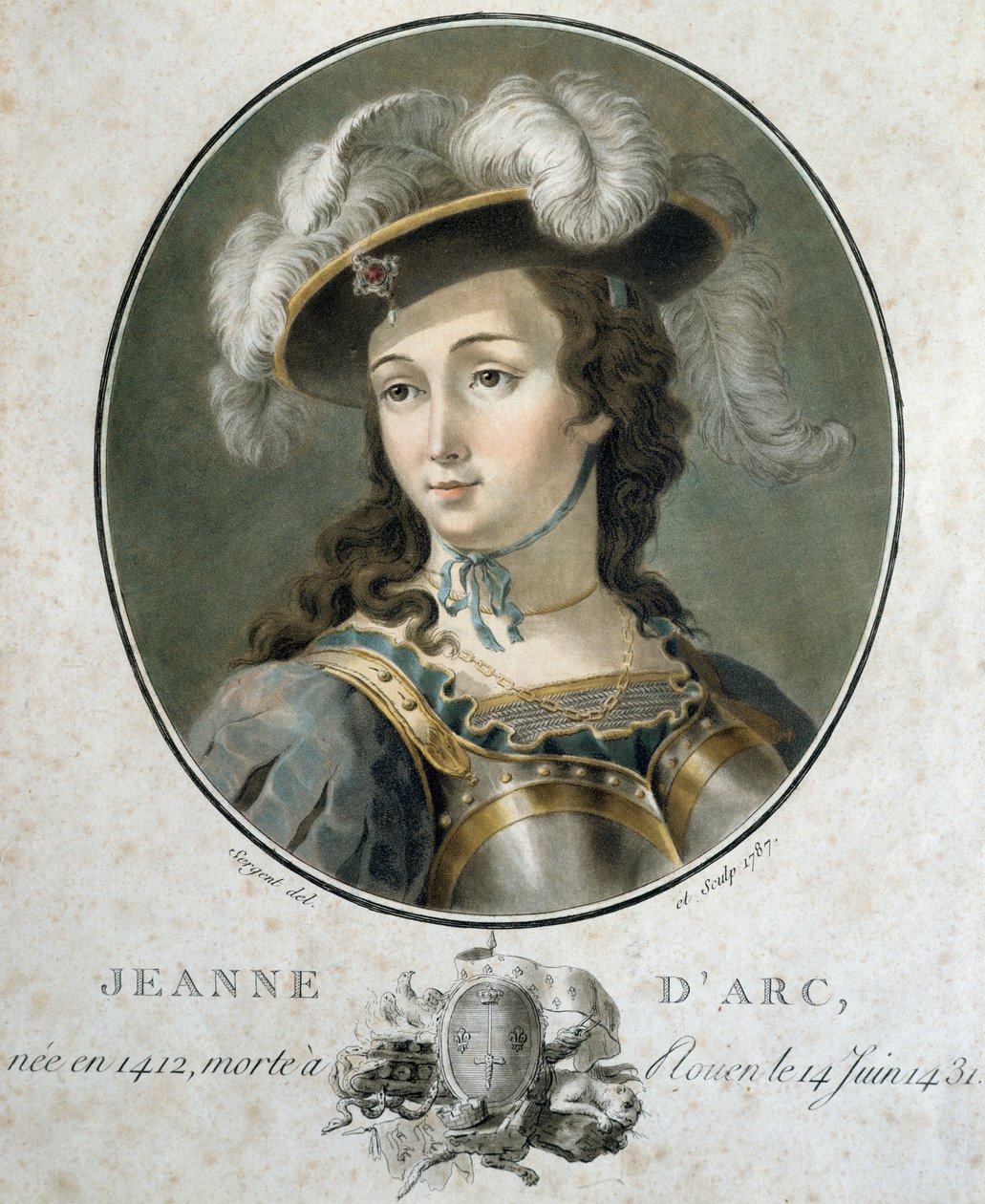 Portrét Johanky z Arku (1412-1431), od Sergenta od Antoine Louis Francois Sergent Marceau