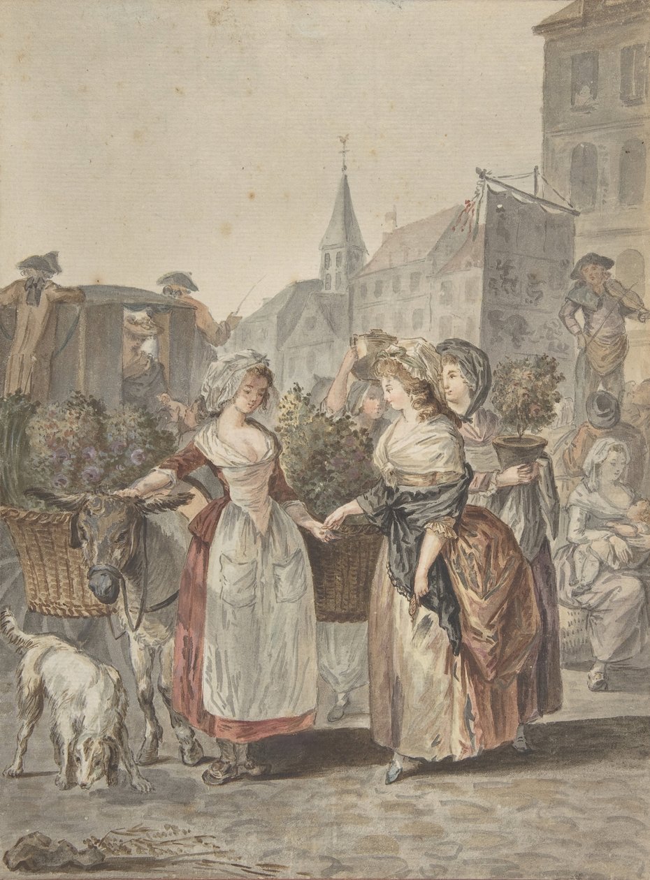 Květinářka Malý prodavač květin, n. d. od Antoine Louis Francois Sergent Marceau