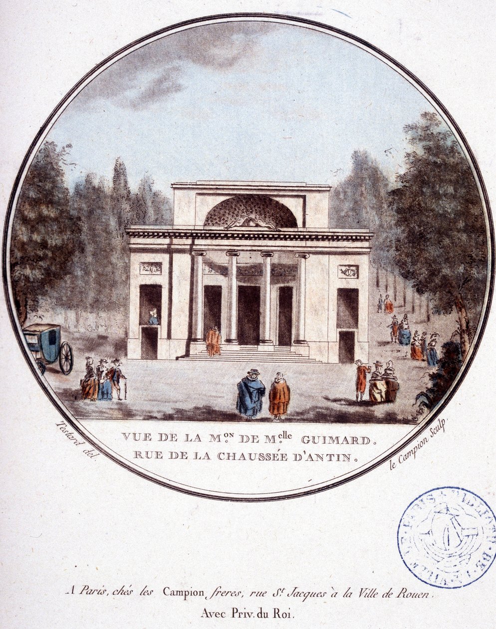 Pohled na dům mademoiselle Guimard, rue de la chaussée d