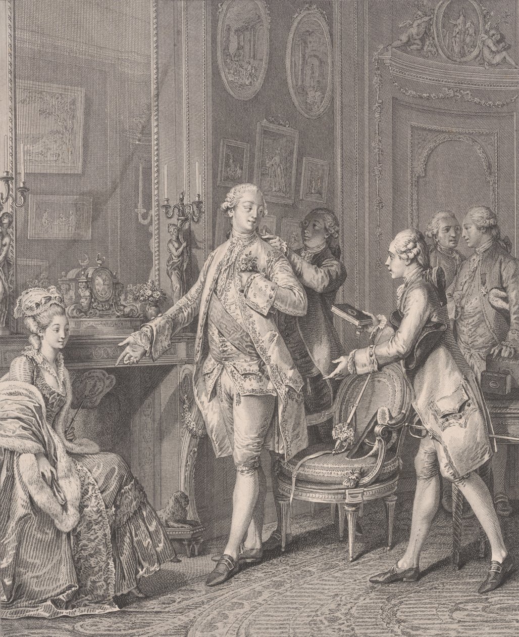 La Grande Toilette Patronka, z Le Monument du Costume, 1777. od Antoine Louis Romanet