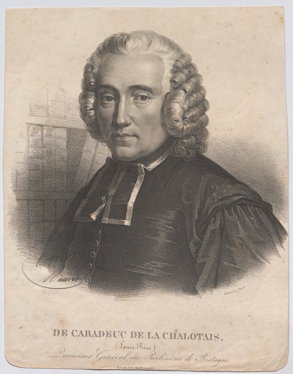 De Caradeuc de La Chalotais, Louis-René; generální prokurátor Bretaňského parlamentu. Narozen 1701, zemřel 1785 od Antoine Maurin