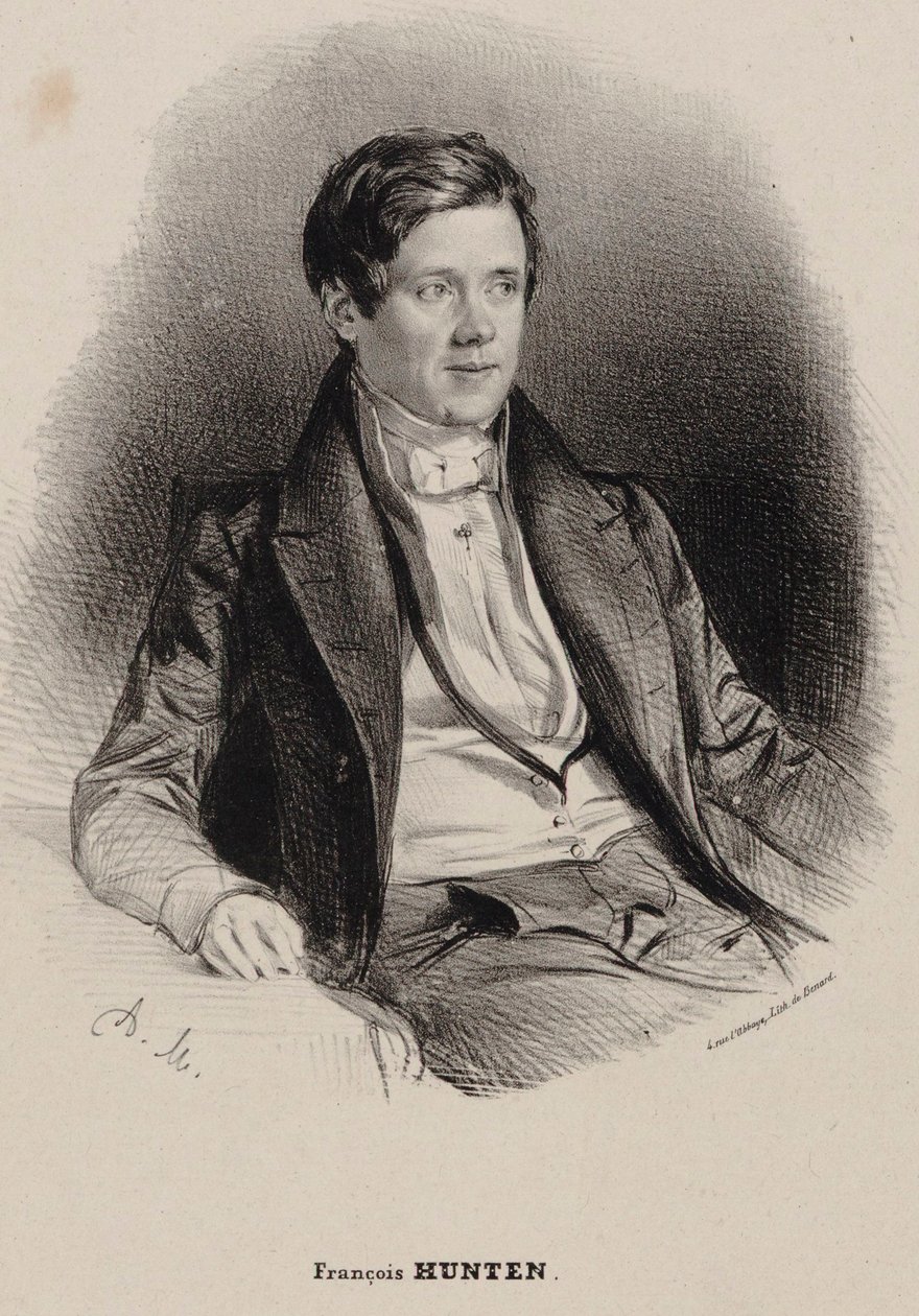 Portrét klavíristy a skladatele Franze Hüntena 1793-1878. od Antoine Maurin
