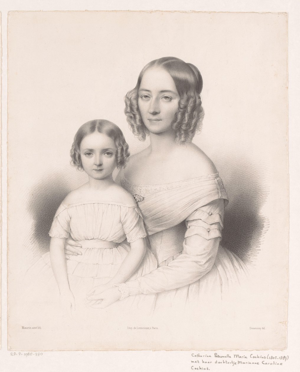 Portrét Cathariny Petronella Maria Cochius se svou dcerou od Antoine Maurin