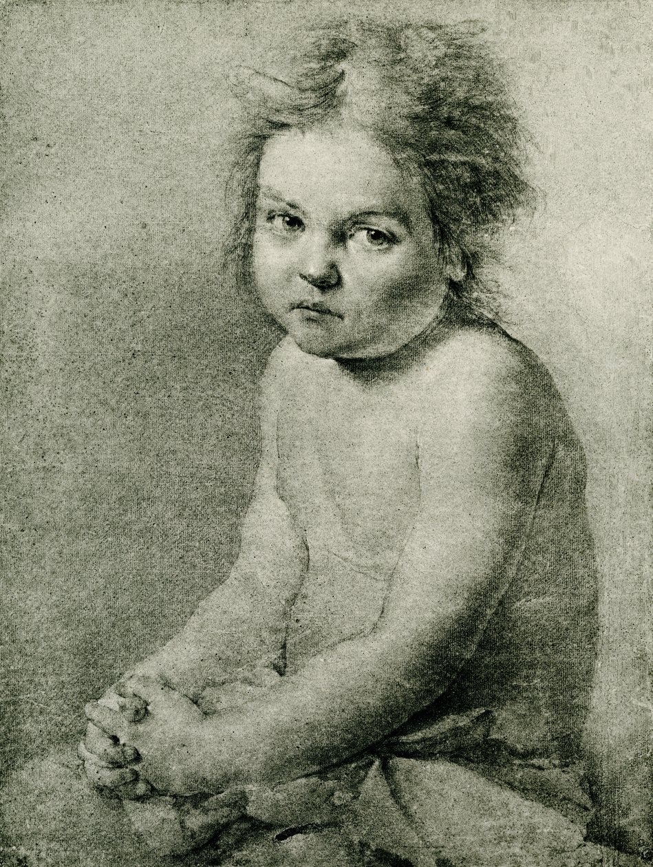 Studie přírody pro nahou a sedící dívku od Antoine Pesne