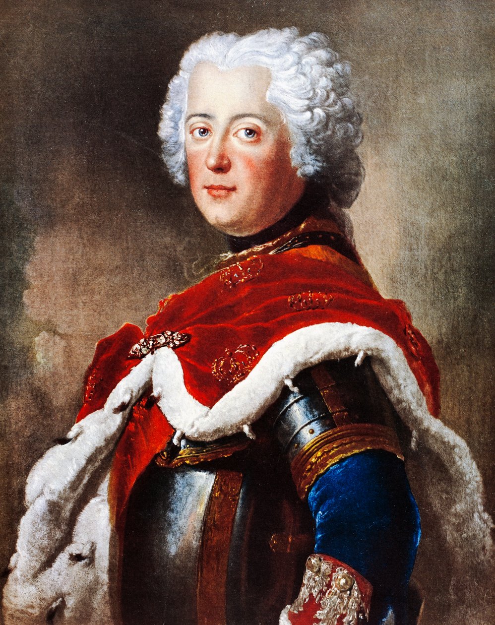 Portrét Fridricha II. z Hohenzollernu, známého jako Fridrich Veliký (Berlín od Antoine Pesne
