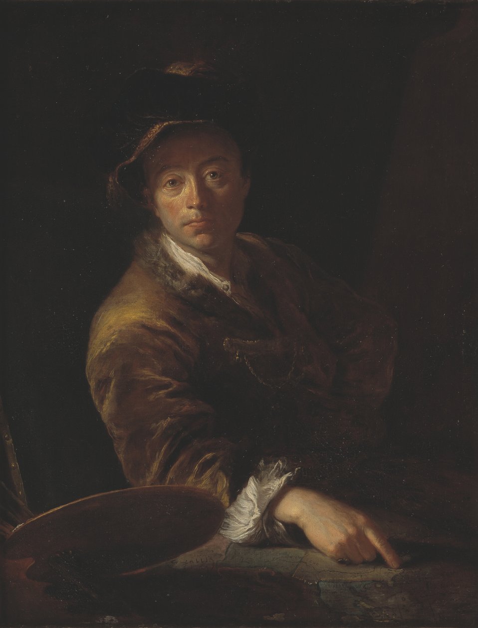Portrét malíře (pravděpodobně C. L. Agricola, 1667-1719) od Antoine Pesne