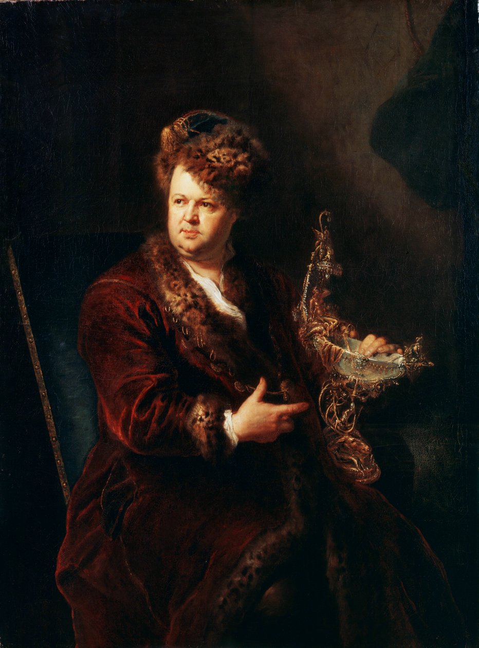 Portrét klenotníka Johanna Melchiora Dinglingera, c1721 od Antoine Pesne