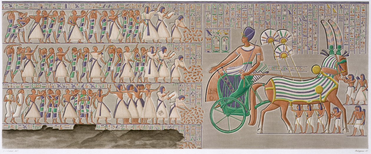 Starověké egyptské barevné basreliéfy, 1822 od Antoine Phelippeaux
