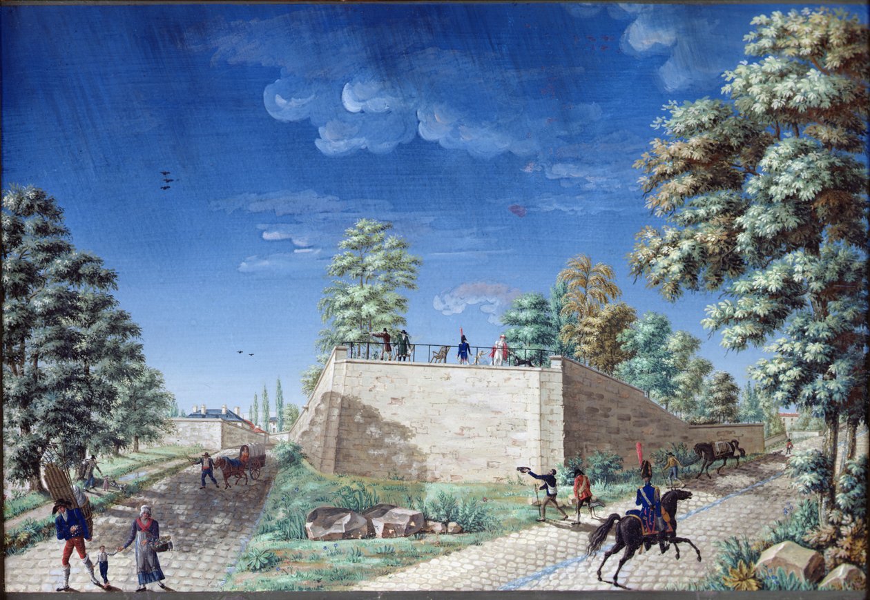 Pohled na terasu na okraji Paříže, c.1810 od Antoine Pierre Mongin