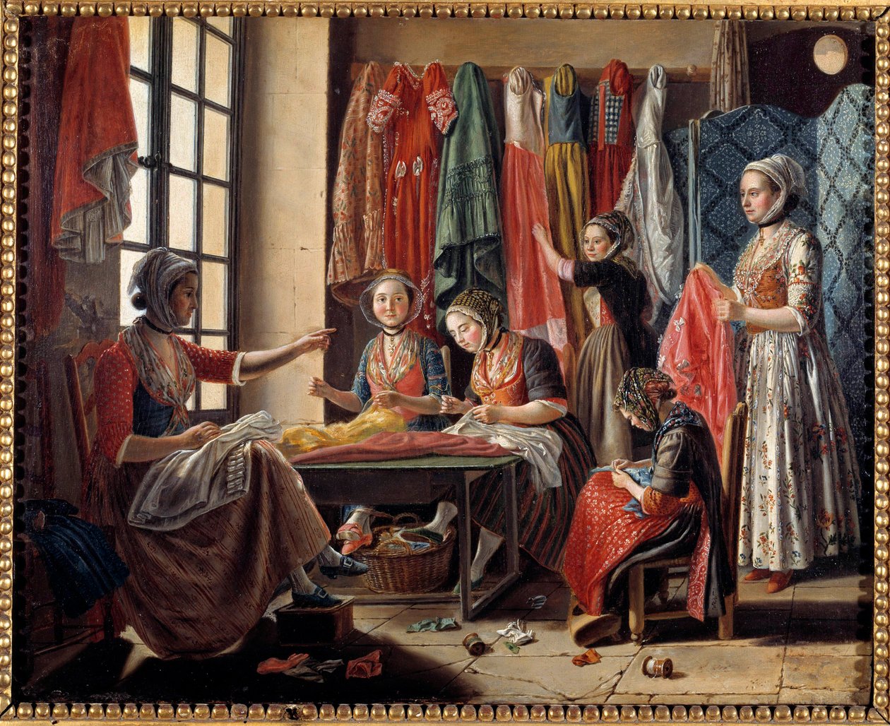 Šicí dílna v Arles v roce 1760 Malba Antoina Raspala (1738-1811) 1760 Arles, Musee Reattu od Antoine Raspal