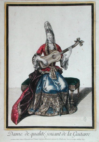 Dáma hrající na kytaru od Antoine Trouvain