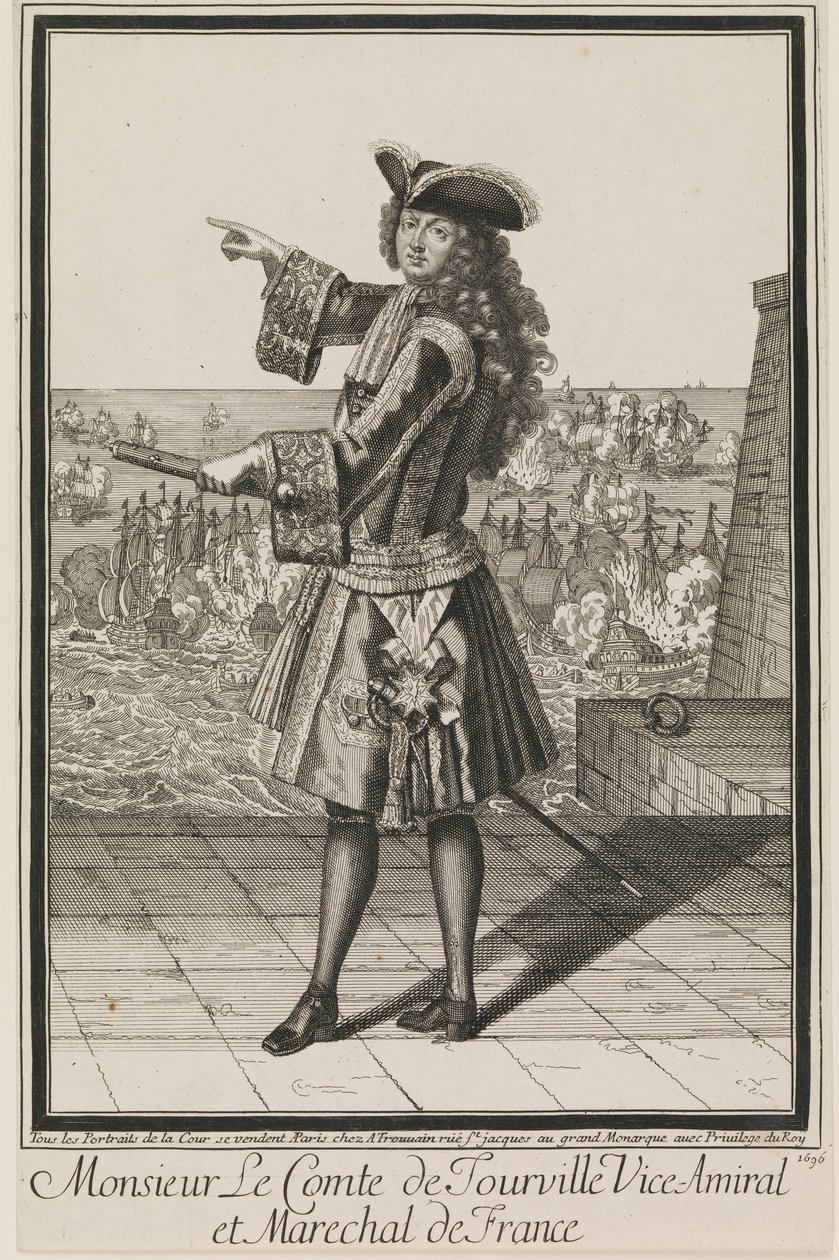 Monsieur Le Comte de Tourville Viceadmirál a francouzský maršál od Antoine Trouvain