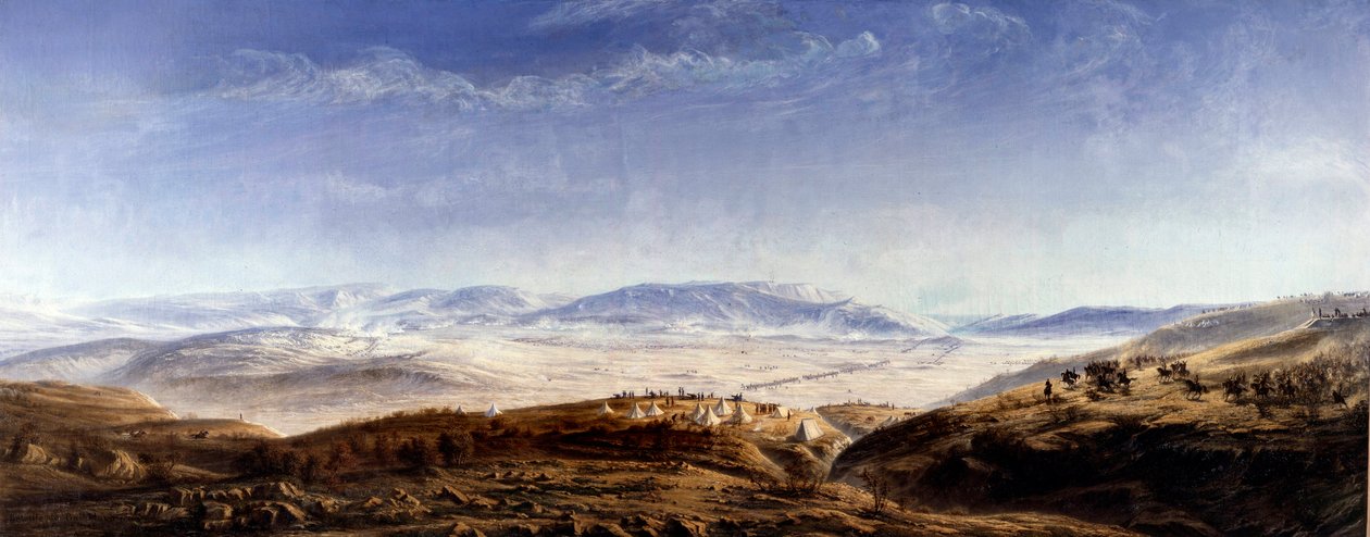Krymská válka (1853-1856): „“ Bitva u Balaklavy na Krymu dne 25. 10. 1854““ Malba Antoina Valentina Jumela de Noireterre (1824-1902) 1854 Paříž, Muzeum armády od Antoine Valentin Jumel de Noireterre