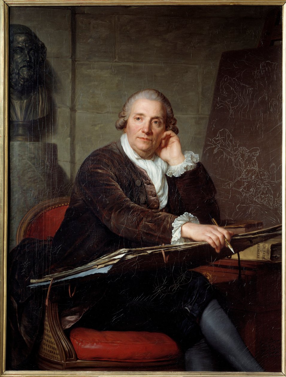 Portrét malíře Gabriela Francoise Doyena (1726-1806) Obraz Antoina Vestiera (1740-1824) 1786 Sun. 1,3x0,96m od Antoine Vestier