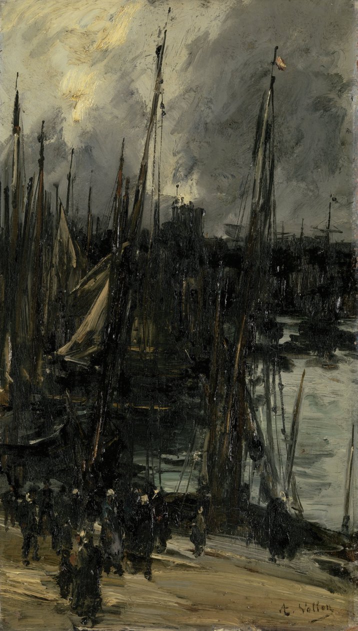 Pohled na přístav v Dunkerque (nebo Dieppe?) od Antoine Vollon