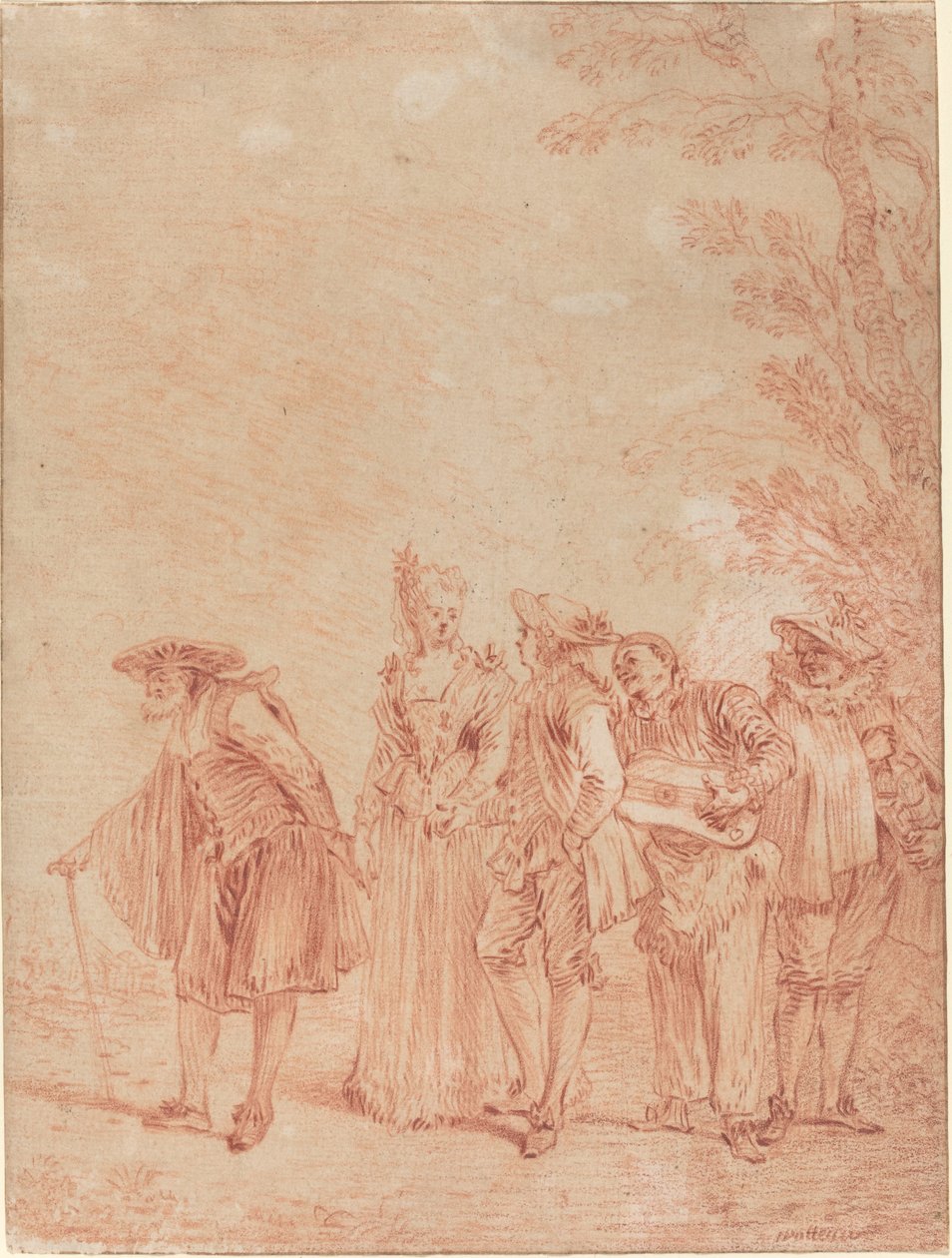 Svatební průvod od Antoine Watteau