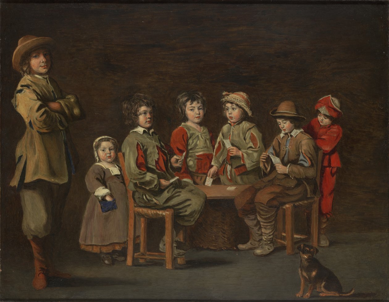 Mladí hráči karet, 1643 od Antoine and Louis Le Nain