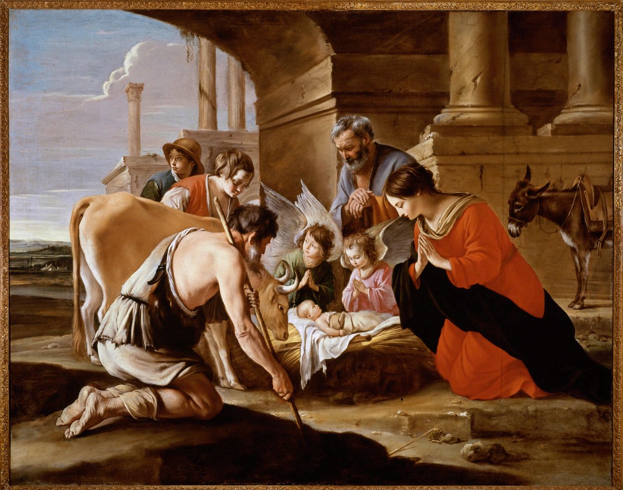 Klanění pastýřů (malba na plátně) od Antoine and Louis & Mathieu (1607-77) Le Nain