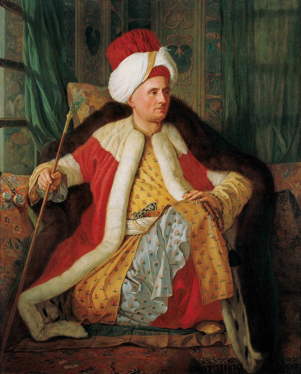 Portrét Charlese Graviera hraběte z Vergennes a francouzského velvyslance v tureckém oděvu, druhá polovina 18. století. od Antoine de Favray
