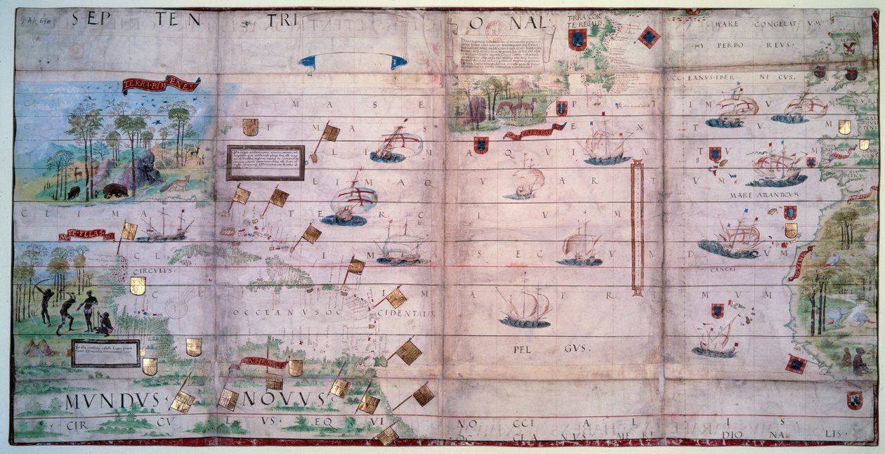 Mapa severního Atlantského oceánu od Antoine de Hollande