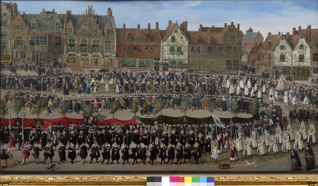 Průvod dívek Sablonových v Bruselu, kolem roku 1635 od Antoine or Anthonis Sallaert