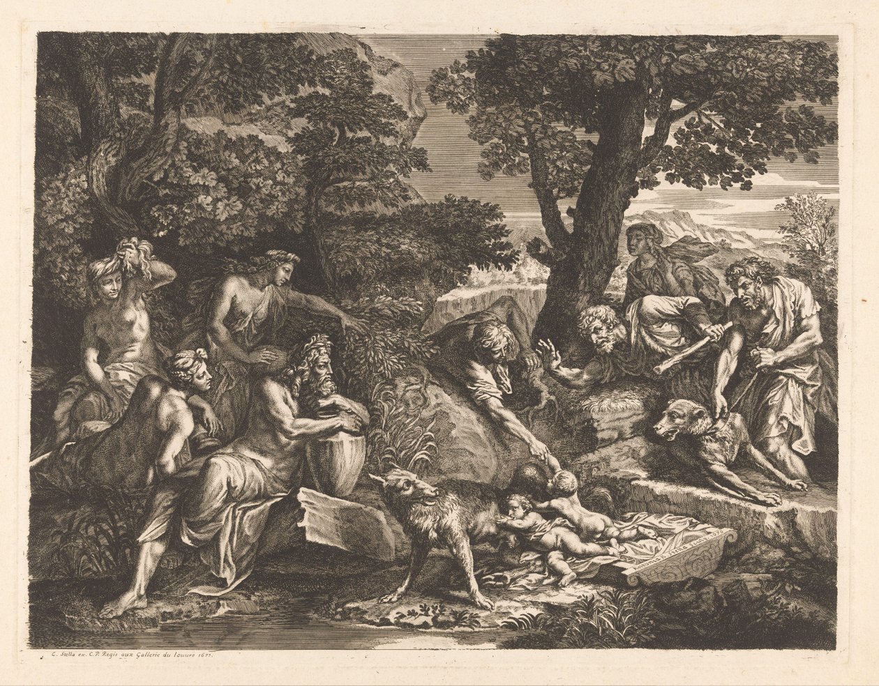 Romulus a Remus nalezeni pastýři od Antoinette Bouzonnet
